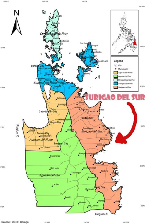 Surigao del Sur Map .